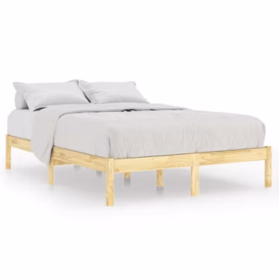 Lit double, Lit adulte, Cadre de lit sans matelas bois massif 120×200 cm