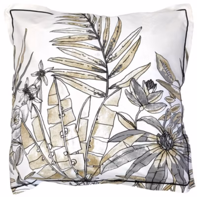 Taie d&rsquo;oreiller 65×65 cm coton SUMATRA gris Fusain
