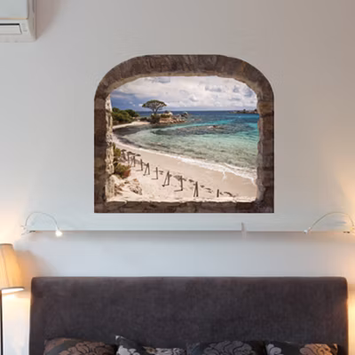 Sticker trompe l&rsquo;oeil de Corse 3 70 x 80 cm