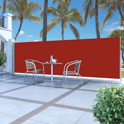 vidaXL Auvent Latéral Rétractable 160×500 cm Rouge Jardin Brise-vue Store 45463