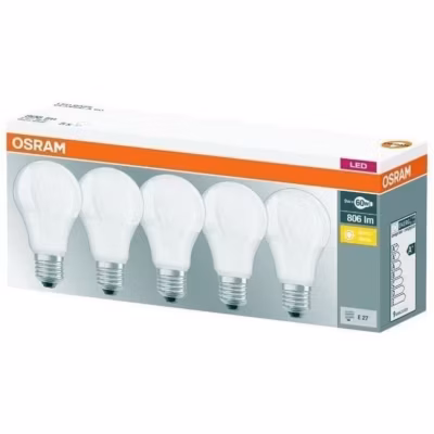 OSRAM – LED standard dépolie 9W E27 – Lot de 5