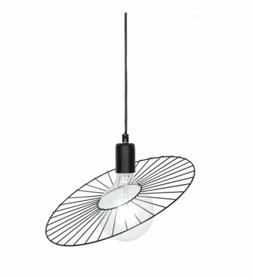 Lampe de plafond suspension design sphère en métal noir E27 compatible LED