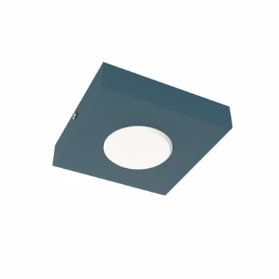 LUMICOM – RIVER SQUARE Plafonnier, 1x GX53, max 8W, métal, bleu méditerranéen, 15x15cm