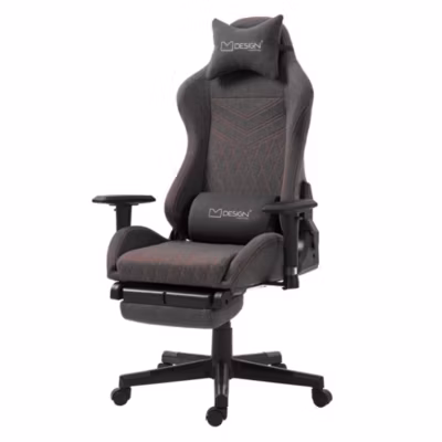 Chaise de gaming chaise de bureau pivotante réglable 122-131cm gris/joints rouge
