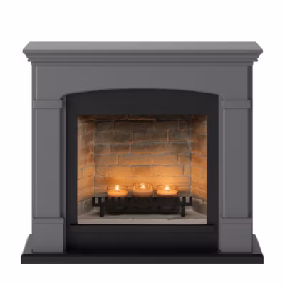 Cheminée électrique à bougies parfumées – HELMI Zenflame – Effets flammes et crépitement – Gris