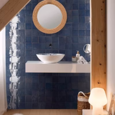 Carrelage Effet Zellige Bleu Nuit MANARA CLAY 10×10 Meknes Marine – Les Carreaux de Jean