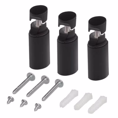 Ensemble de supports de radiateur pour sèche-serviettes, finition noir mat, en ABS Kibath