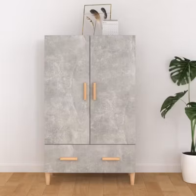812532 vidaXL Buffet Gris béton 70x31x115 cm Bois d&rsquo;ingénierie