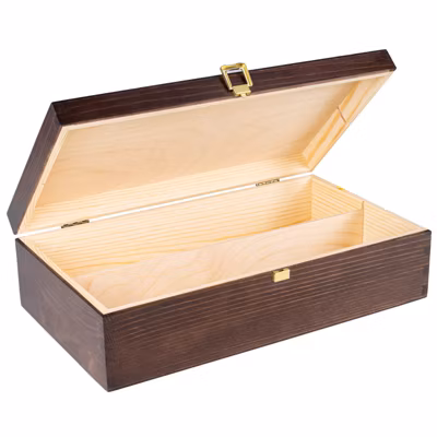 Creative Deco Boîte Caisse à Vin en Bois Marron 35 x 21 x 11 cm – Cadeau Vin Mariage – 2 Bouteilles – Coffret Vin – Boite Cadeau