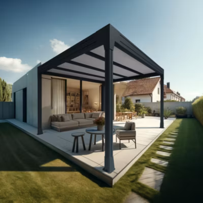 Carport HAPESIRE Isotoit îlot 5,02×3,00m (Gris anthracite)