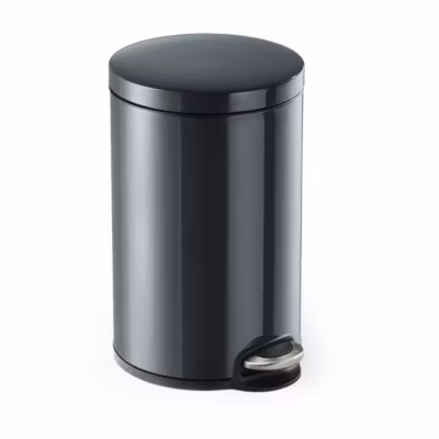 Poubelle ronde à pédale élégante anthracite 12 litres