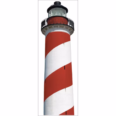 Sticker mural décoratif Bord de mer, Photo décorative Phare rouge et blanc, 50×171,5cm, Magnifique Décoration Murale.