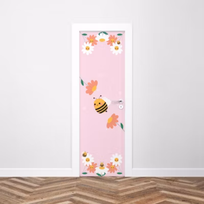 Sticker Porte Abeilles Rose Dragée 204 x 63 cm