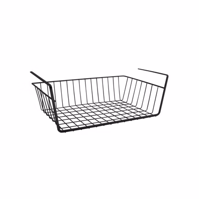 Panier de rangement suspendu à  étagère 38,5×25,5x14cm en Acier Noir mat MSV