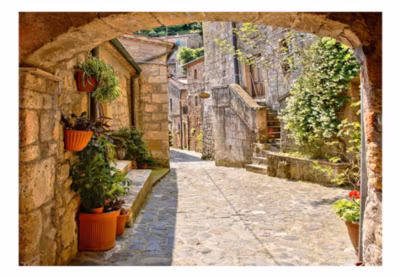 Papier peint intissé panoramique paysage provincial alley in tuscany 100×70 cm