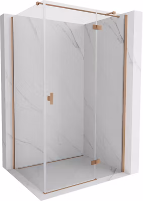 Mexen Mist-H T cabine de douche pivotante droite 75 x 110 cm, transparent, laiton brossé – 8A5T-075-110-65-00-P