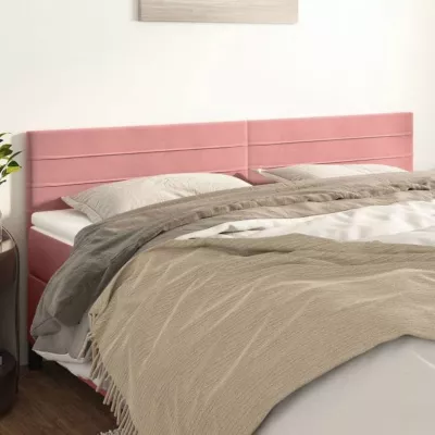 vidaXL 2x Têtes de Lit Meubles de Chambre à Coucher Accessoires de Lit Simple Têtes de Cadre de Lit Intérieur Rose 346185
