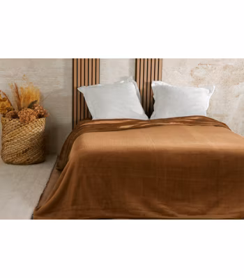 Couvre lit velours gaufré – 180x240cm – Marron