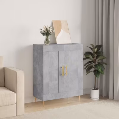 vidaXL Buffet gris béton 69,5x34x90 cm bois d&rsquo;ingénierie 830184