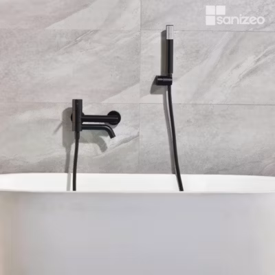 Mitigeur Bain/Douche Anti-Calcaire Noir Mat IMEX MONZA BDM039-4NG