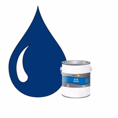Peinture extérieure bois – Résistante aux intempéries POK BOIS – 1L – RAL 5017 – Bleu Signalisation – Clic & Pok