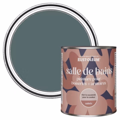 Peinture Bleue pour Boiseries de Salle de Bains, Satinée – RUST-OLEUM – Deep Sea 750ml