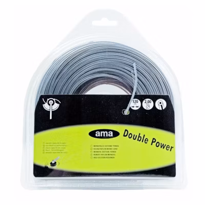 Fil de débroussailleuse – Fil nylon de coupe bi-composant – Monofil section ronde diam 2.7mm x 67 mètres « DoublePower »