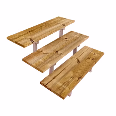 Escalier OSLO métal et pin – H54cm – 3 marches -largeur 100cm — sans contre marches