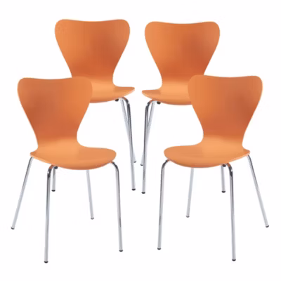 Lot de 4 chaises de salle à manger Essunga orange en.casa