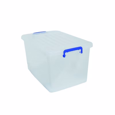 MSV Boàte de rangement à  roulettes Blanc Transparent 81L