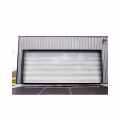 Rideau Métallique Blanc RAL9010 Motorisé 380V Lames Pleines 9/10ème L9000 H3500