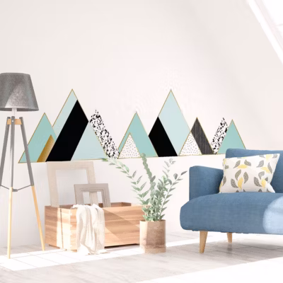 Stickers muraux – Décoration chambre salon – Autocollant Sticker mural géant montagnes scandinaves ENNEDI – 120x180cm