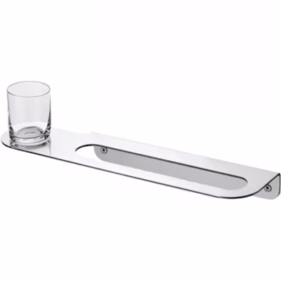 Porte serviette de salle de bains SANINDUSA Arc espace porte-verre tout inox livré avec verre