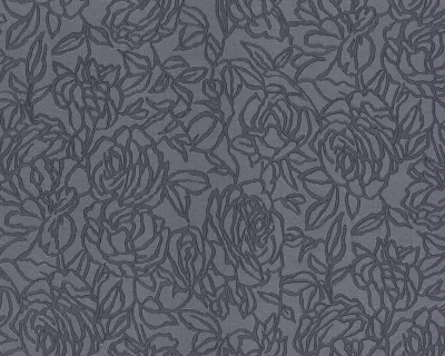Papier peint floral EDEM 9040-27 papier peint gaufré à chaud avec dos intissé gaufré avec des ornements floraux brillant anthracit