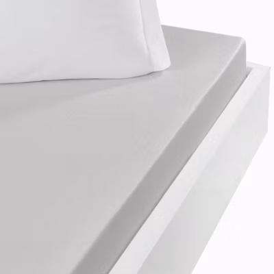 Drap housse jersey coton peigné extensible bonnet 30 cm Gris Perle 90×200 cm MANHATTAN