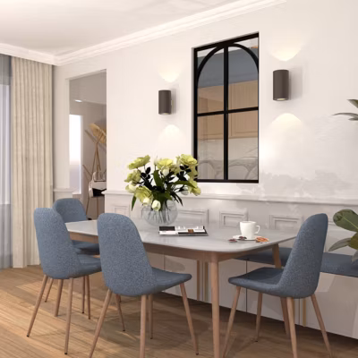 Verrière aluminium 2 vitrages dépoli, 2 arches et 2 traverses horizontales décorative – Noir