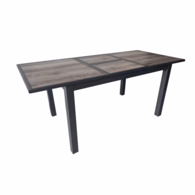 PROLOISIRS Table de jardin Genes en Aluminium 60/220 x 74 x 90 cm – plateau SPC – graphite/gris