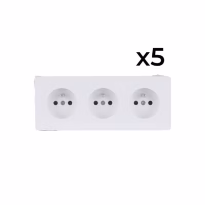 5 Prises triple en saillie 16A – blanc – Vulco