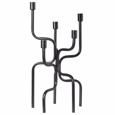 Bougeoir PORRTELA Métal 50 cm Noir