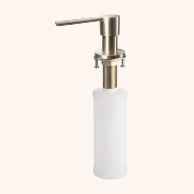 Distributeur savon cuisine encastrable Luisina inox revêtement PVD doré or clair