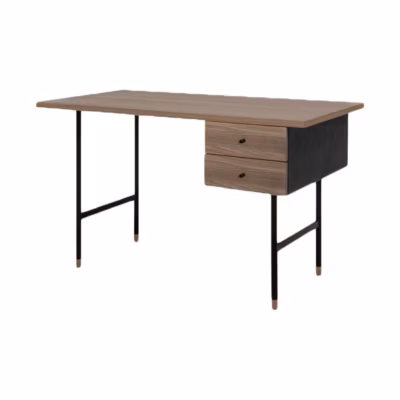 Bureau Design 2 Tiroirs « Jugend » 130cm Noyer