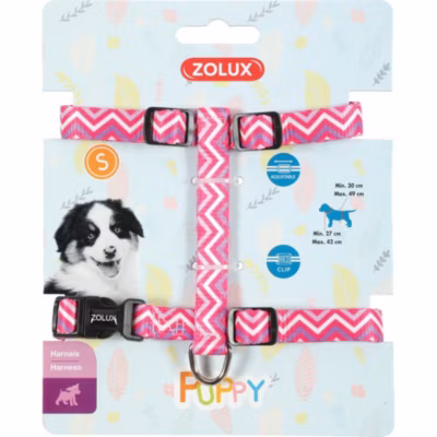 Harnais S puppy PIXIE rose 13 mm 27 à 42 cm pour chiot