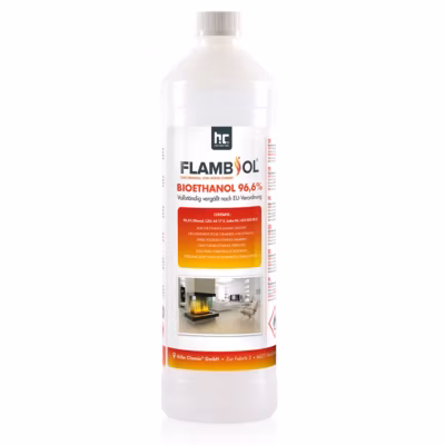 Höfer Chemie Bioéthanol 96,6% Premium 1 x 1 L – Pour Cheminée De Table, Cheminée & Déco De Jardin – Sans Fumée Ni Suie