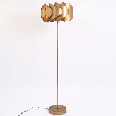 Lampadaire Falcon métal doré 43x43x154cm