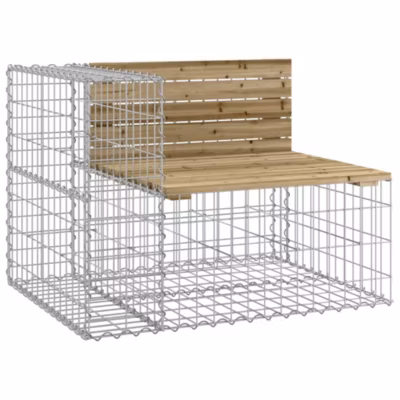 Banc de jardin design gabion 92x71x65,5cm bois de pin imprégné vidaXL