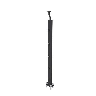 Poteau Garde-Corps en aluminium noir L.890 mm – Pose verticale, idéal intérieur et extérieur