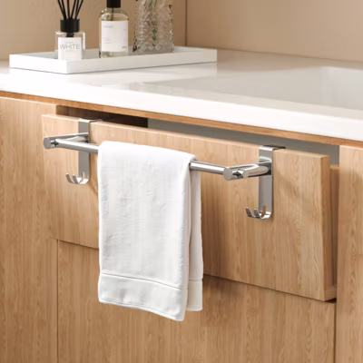 EMKE Porte-Serviettes Télescopique SUS201, 100x100x630mm, Finition Polie Électrolytique, Distance Ajustable 400-635mm