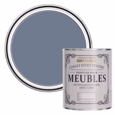 Peinture Bleue pour Meubles mate effet poudré Chalky – RUST-OLEUM – Hush 750ml