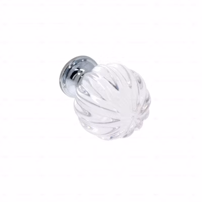 Boutons pour meubles en zamac et cristal Diamètre 45 chrome poli