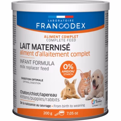 Lait maternisé complet 200 g pour chiot, chaton, lapereau